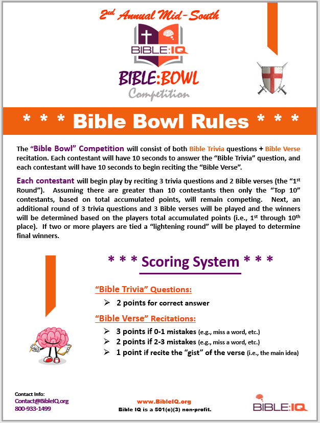 Bible Bowl Competition Bible IQ